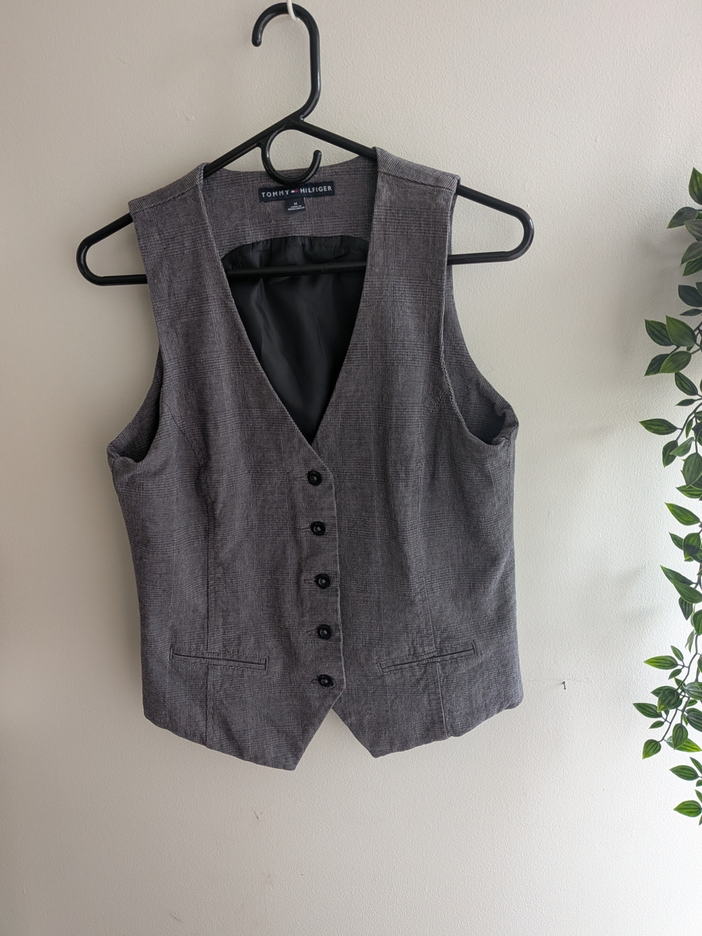 Tommy Hilfiger Black and Gray Textured Vest For Women